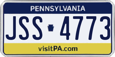 PA license plate JSS4773