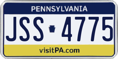 PA license plate JSS4775
