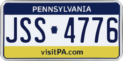 PA license plate JSS4776