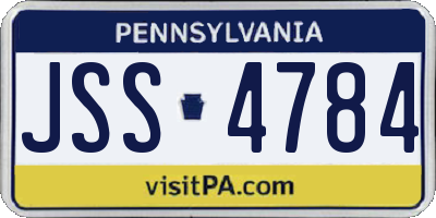PA license plate JSS4784