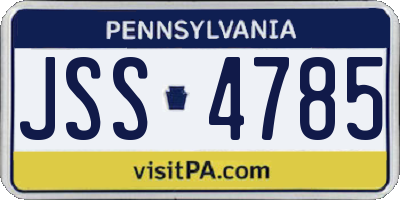 PA license plate JSS4785
