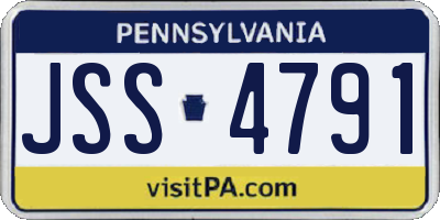 PA license plate JSS4791