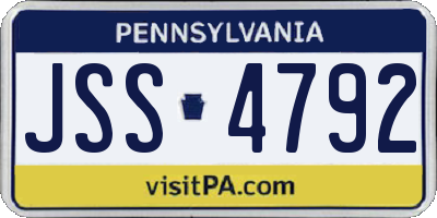 PA license plate JSS4792