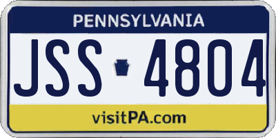 PA license plate JSS4804