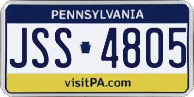 PA license plate JSS4805