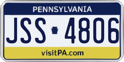 PA license plate JSS4806