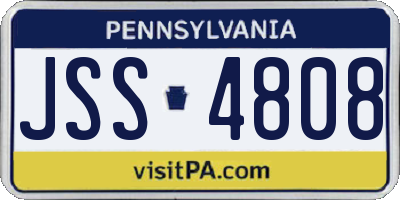 PA license plate JSS4808