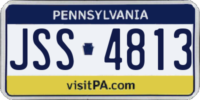 PA license plate JSS4813