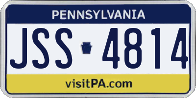 PA license plate JSS4814