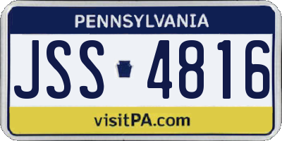 PA license plate JSS4816