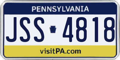 PA license plate JSS4818