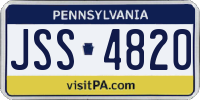 PA license plate JSS4820