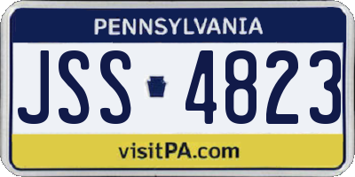 PA license plate JSS4823