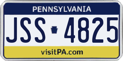 PA license plate JSS4825