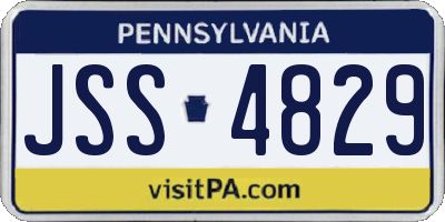PA license plate JSS4829