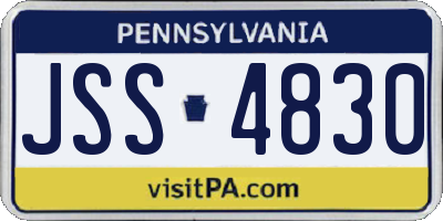 PA license plate JSS4830