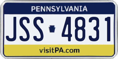 PA license plate JSS4831