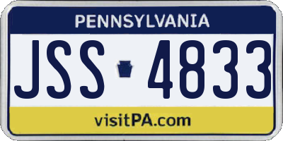 PA license plate JSS4833