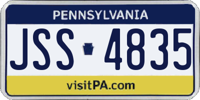 PA license plate JSS4835