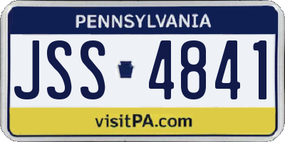 PA license plate JSS4841