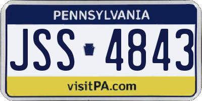 PA license plate JSS4843