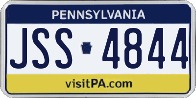 PA license plate JSS4844