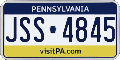 PA license plate JSS4845