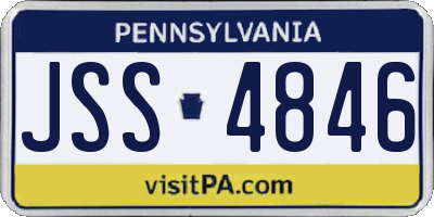 PA license plate JSS4846