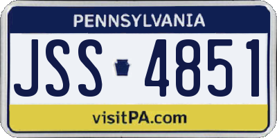 PA license plate JSS4851