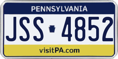 PA license plate JSS4852