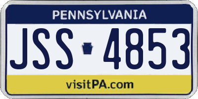 PA license plate JSS4853