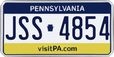 PA license plate JSS4854