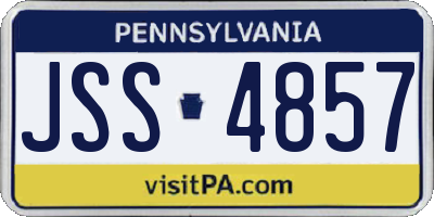 PA license plate JSS4857
