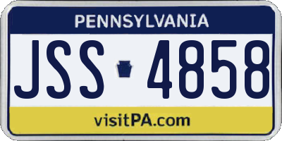 PA license plate JSS4858