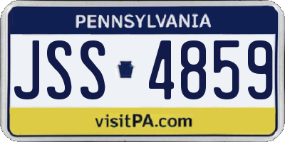 PA license plate JSS4859