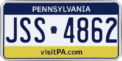 PA license plate JSS4862