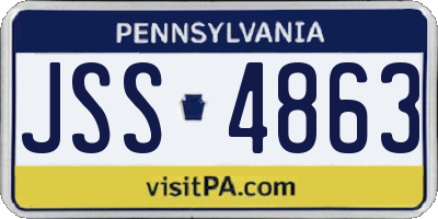 PA license plate JSS4863