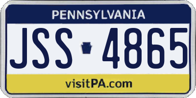 PA license plate JSS4865