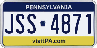 PA license plate JSS4871