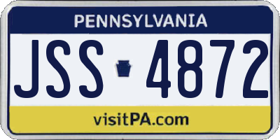 PA license plate JSS4872