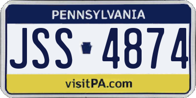 PA license plate JSS4874