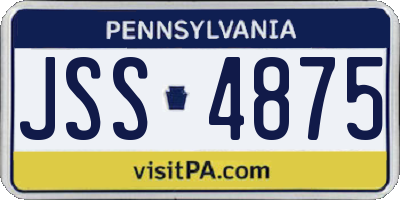 PA license plate JSS4875
