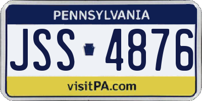 PA license plate JSS4876