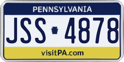 PA license plate JSS4878