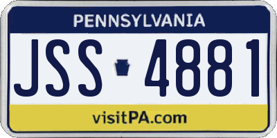 PA license plate JSS4881