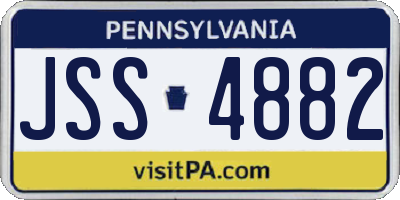 PA license plate JSS4882