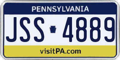 PA license plate JSS4889