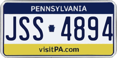 PA license plate JSS4894