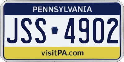 PA license plate JSS4902