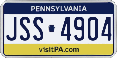 PA license plate JSS4904